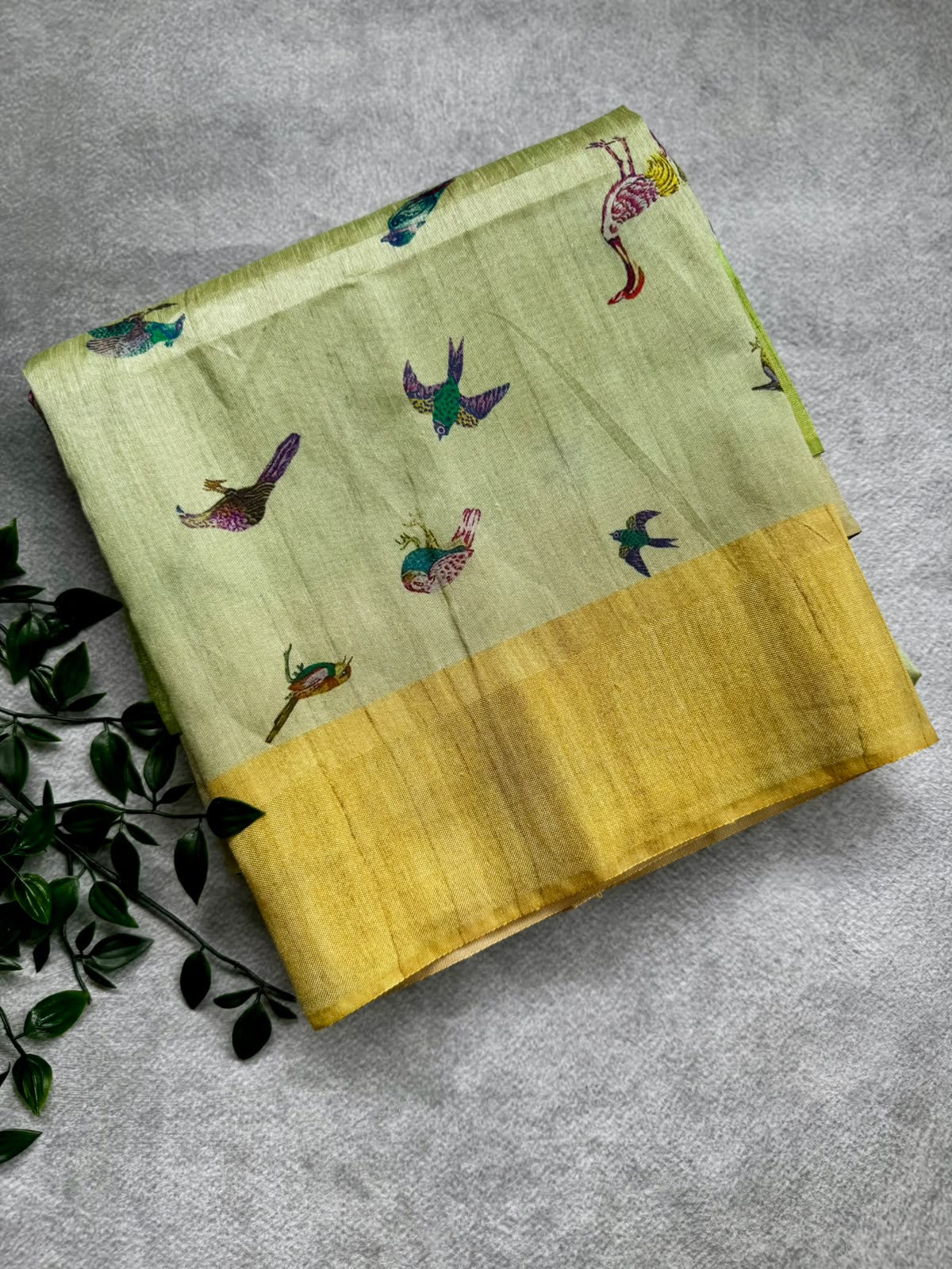 Green tussar saree