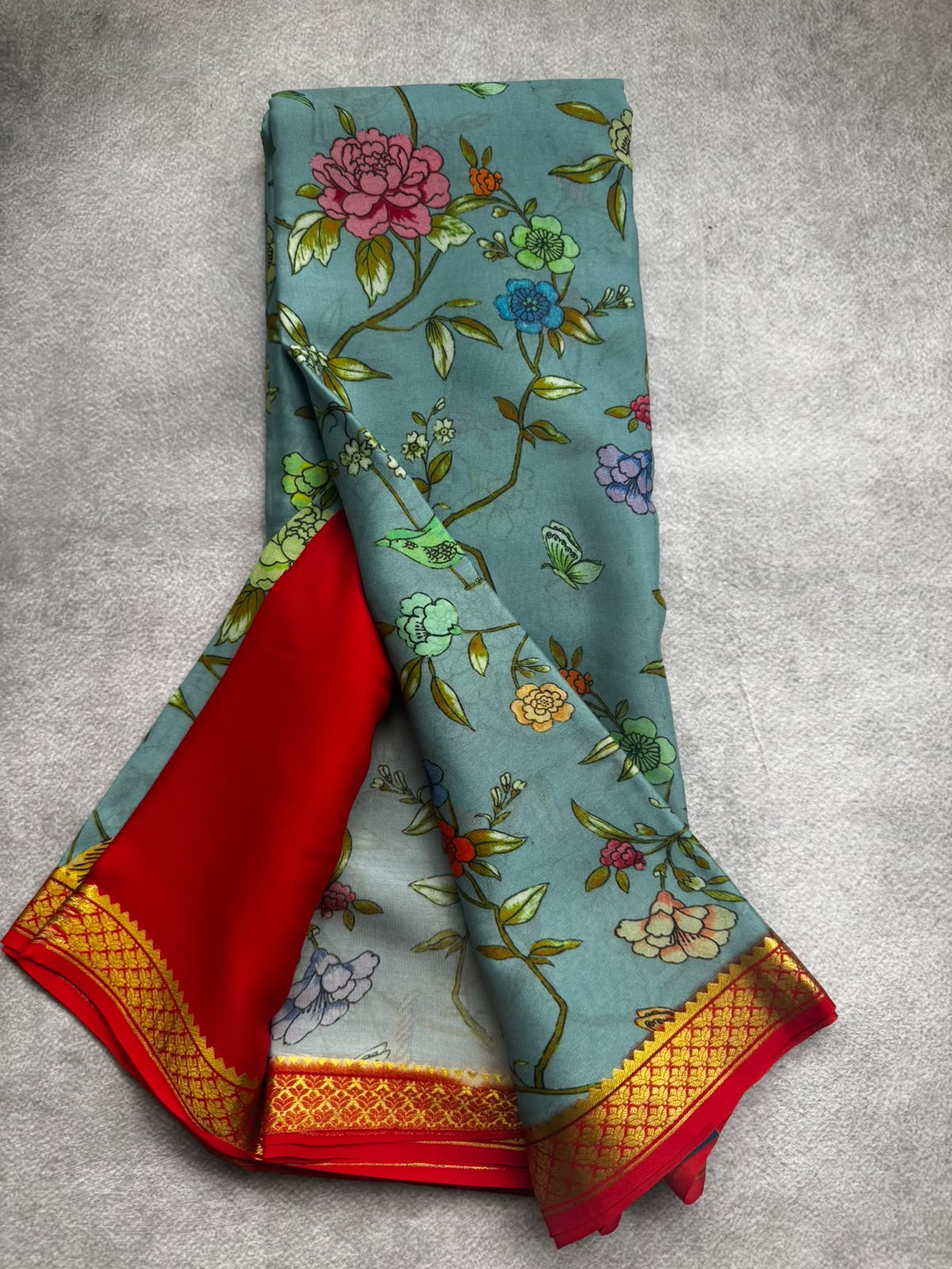 Digital print pure mysore crepe silk saree