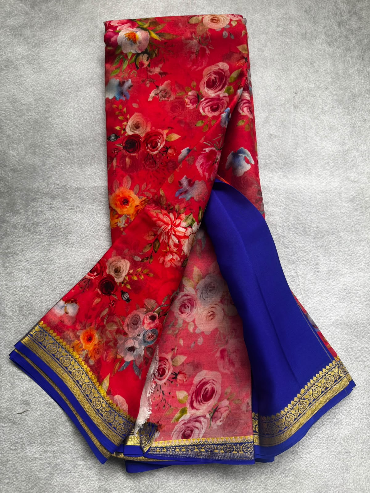 Digital print pure mysore crepe silk saree