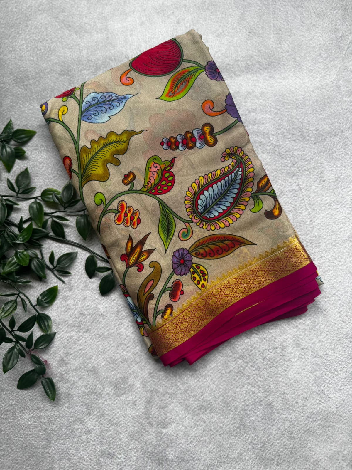 Digital print pure mysore crepe silk saree