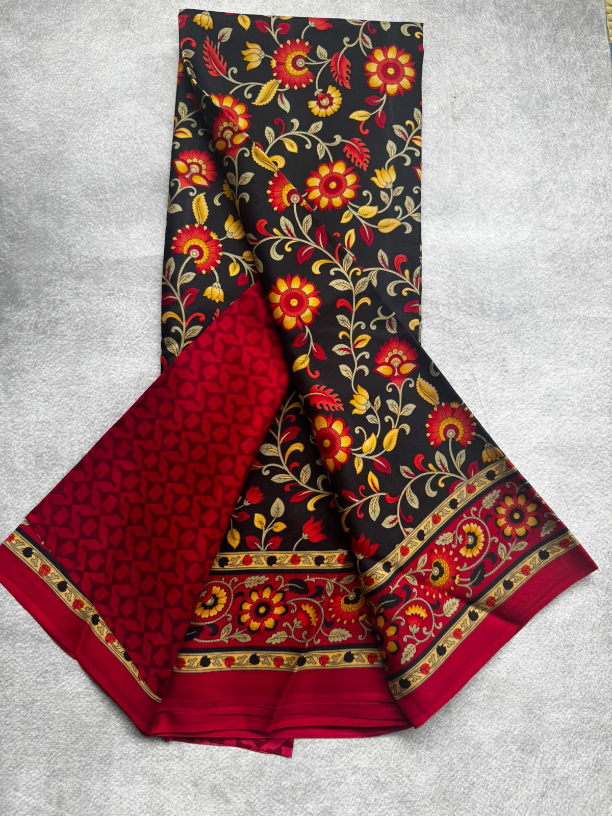 Digital print pure mysore crepe silk saree