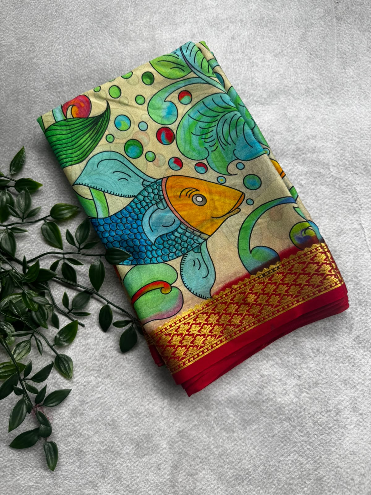 Digital print pure mysore crepe silk saree