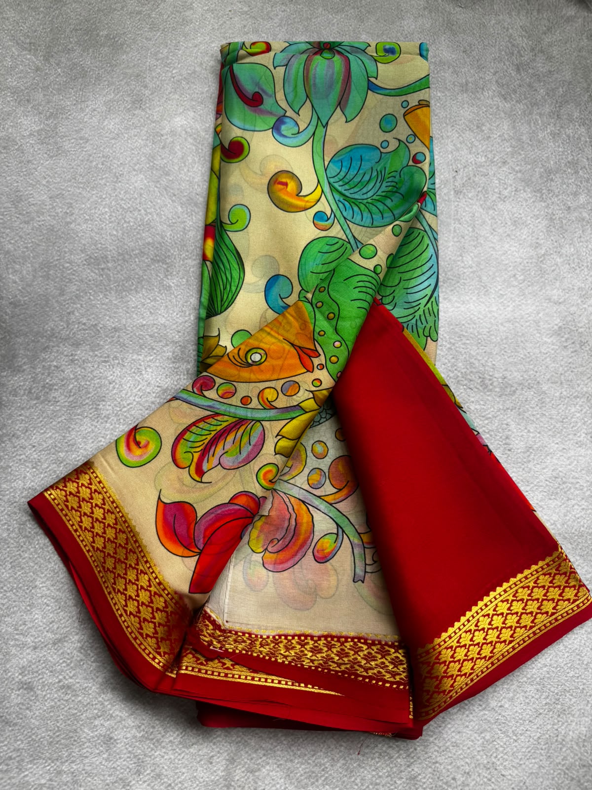 Digital print pure mysore crepe silk saree