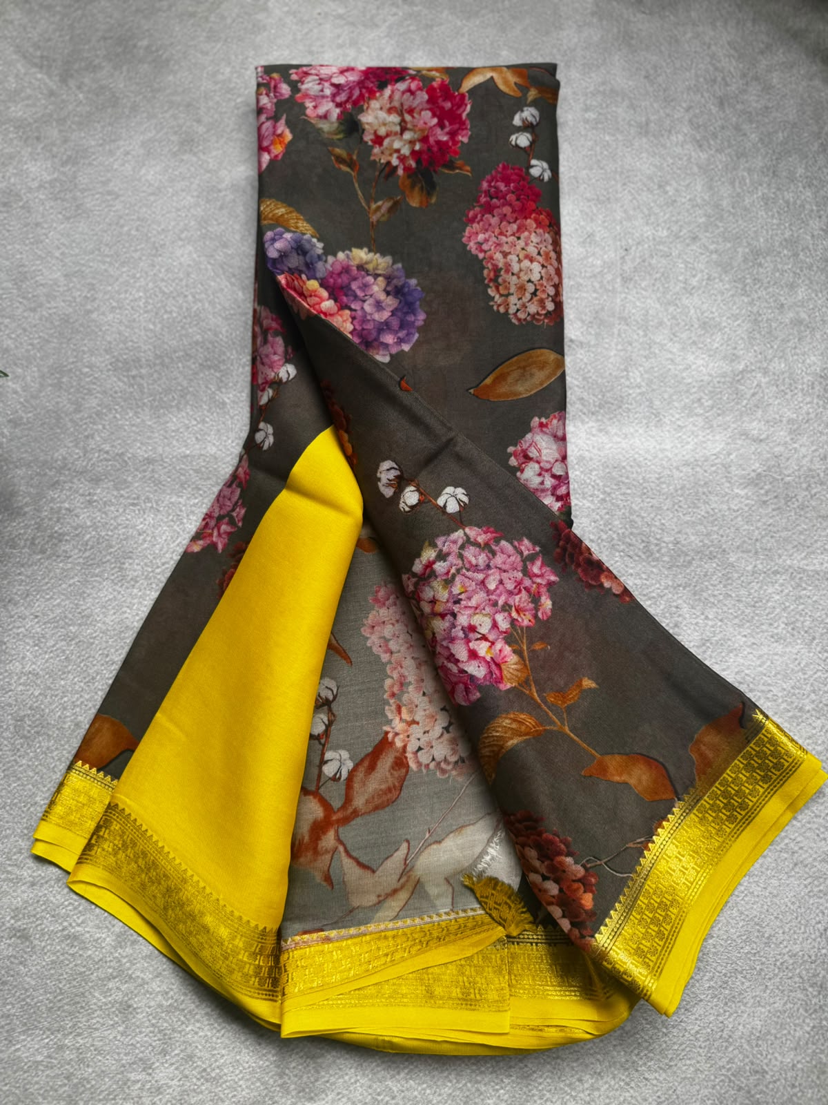 Digital print pure mysore crepe silk saree