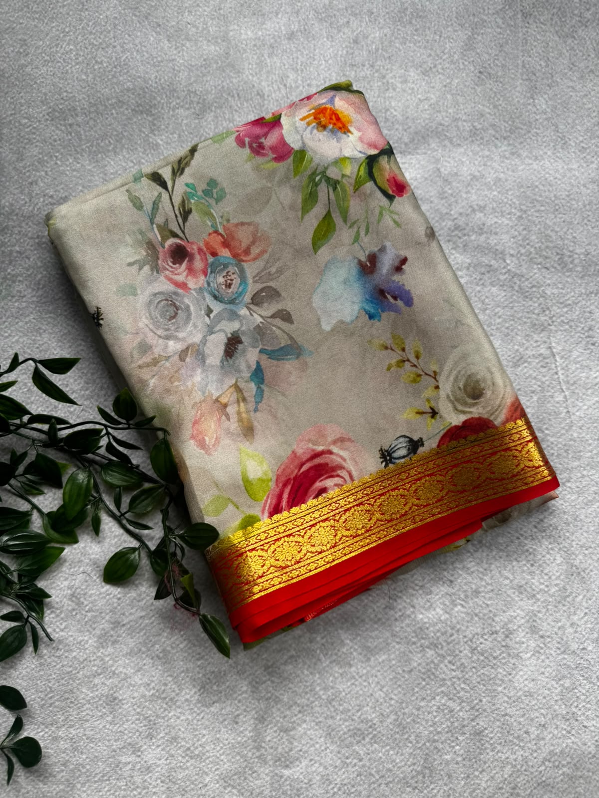 Digital print pure mysore crepe silk saree