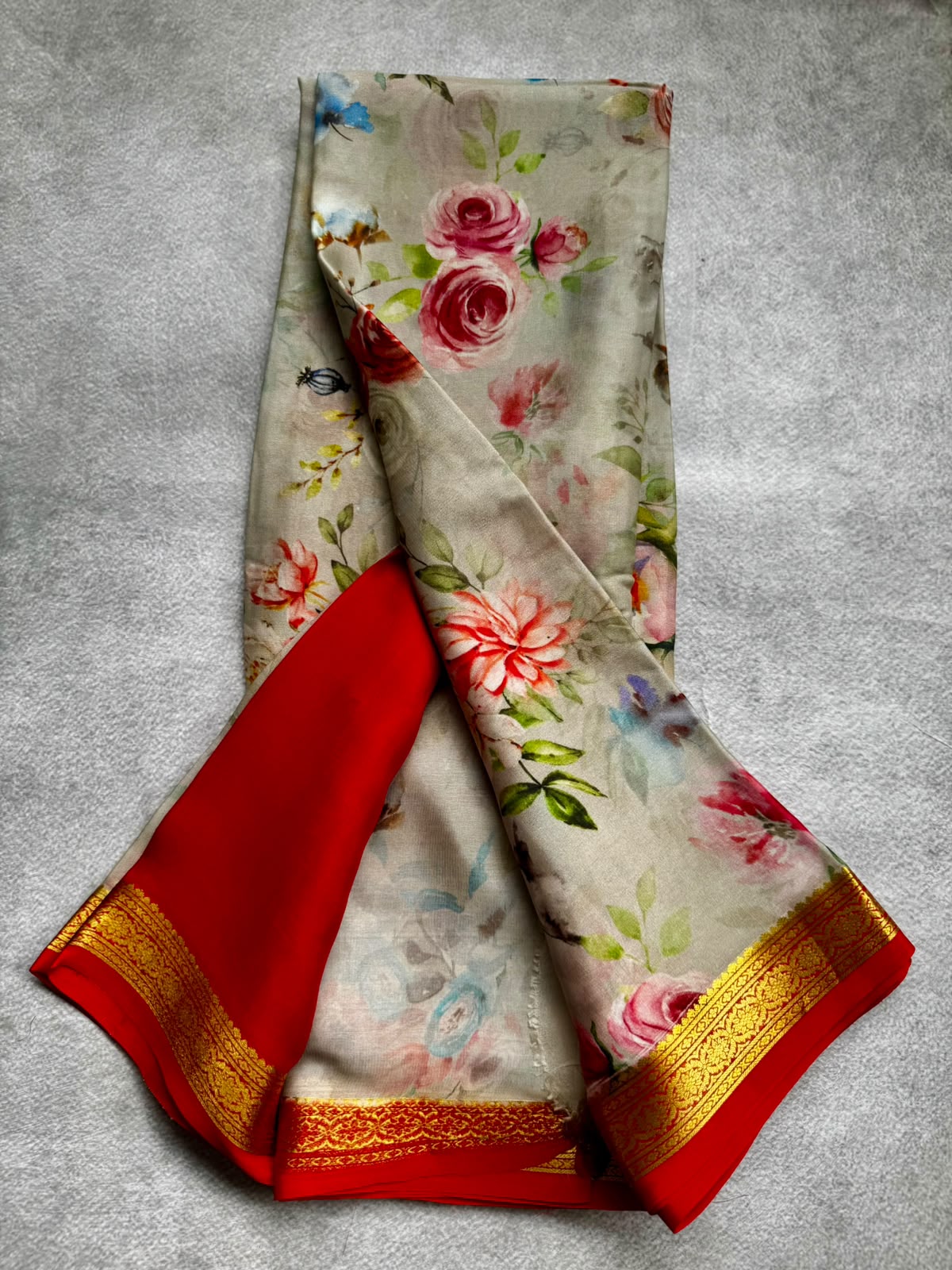 Digital print pure mysore crepe silk saree
