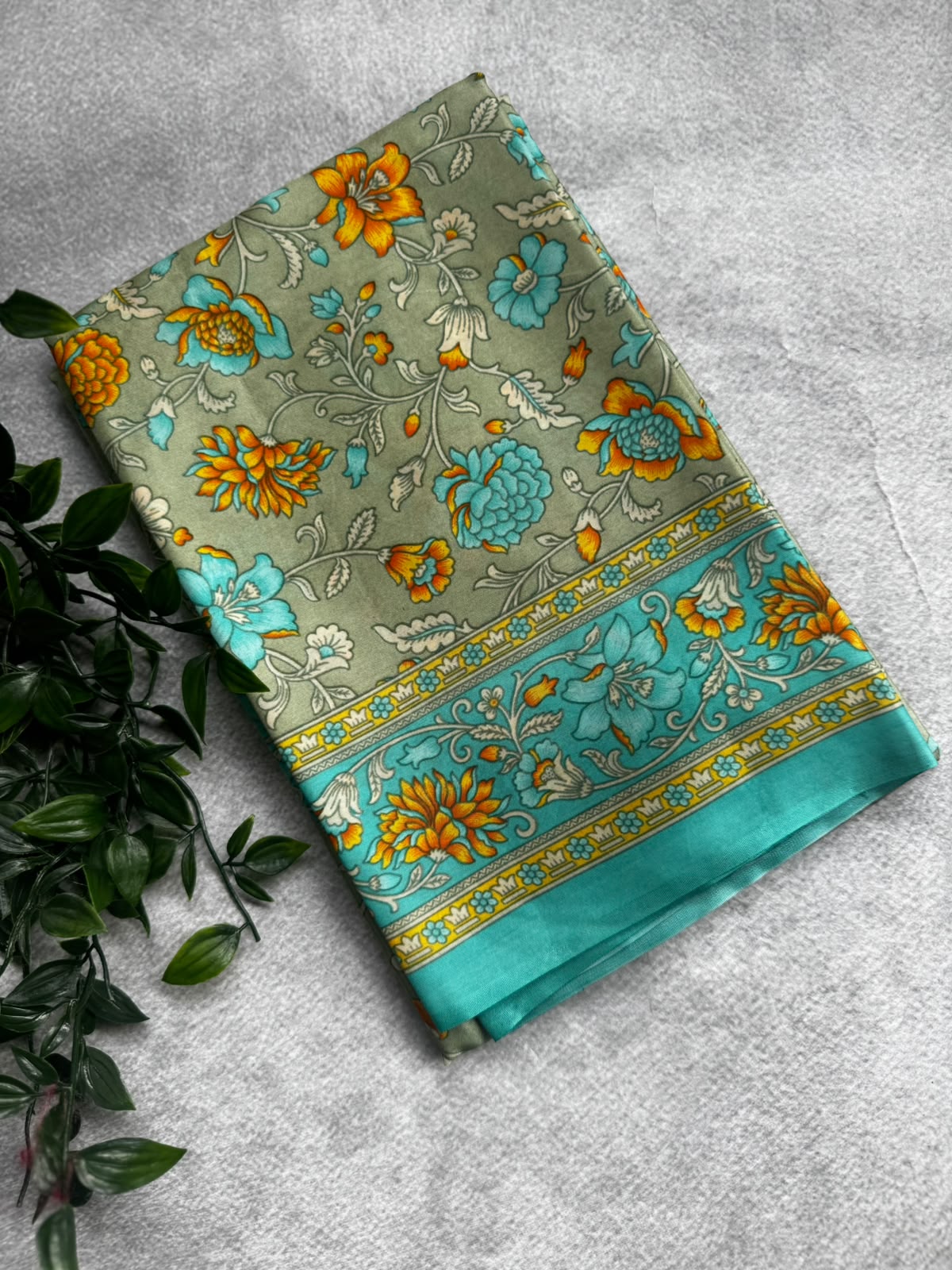 Digital print pure mysore crepe silk saree