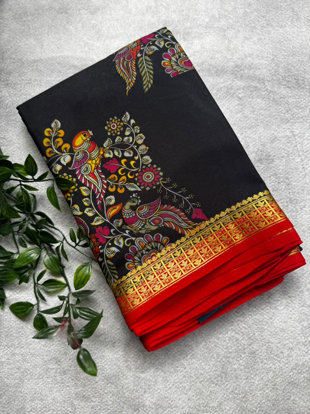 Digital print pure mysore crepe silk saree
