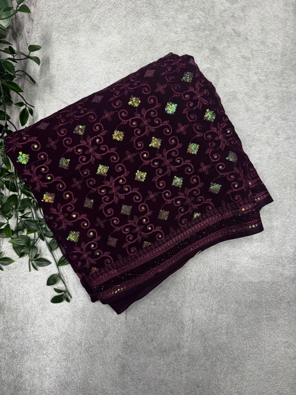 Wine party wear saree