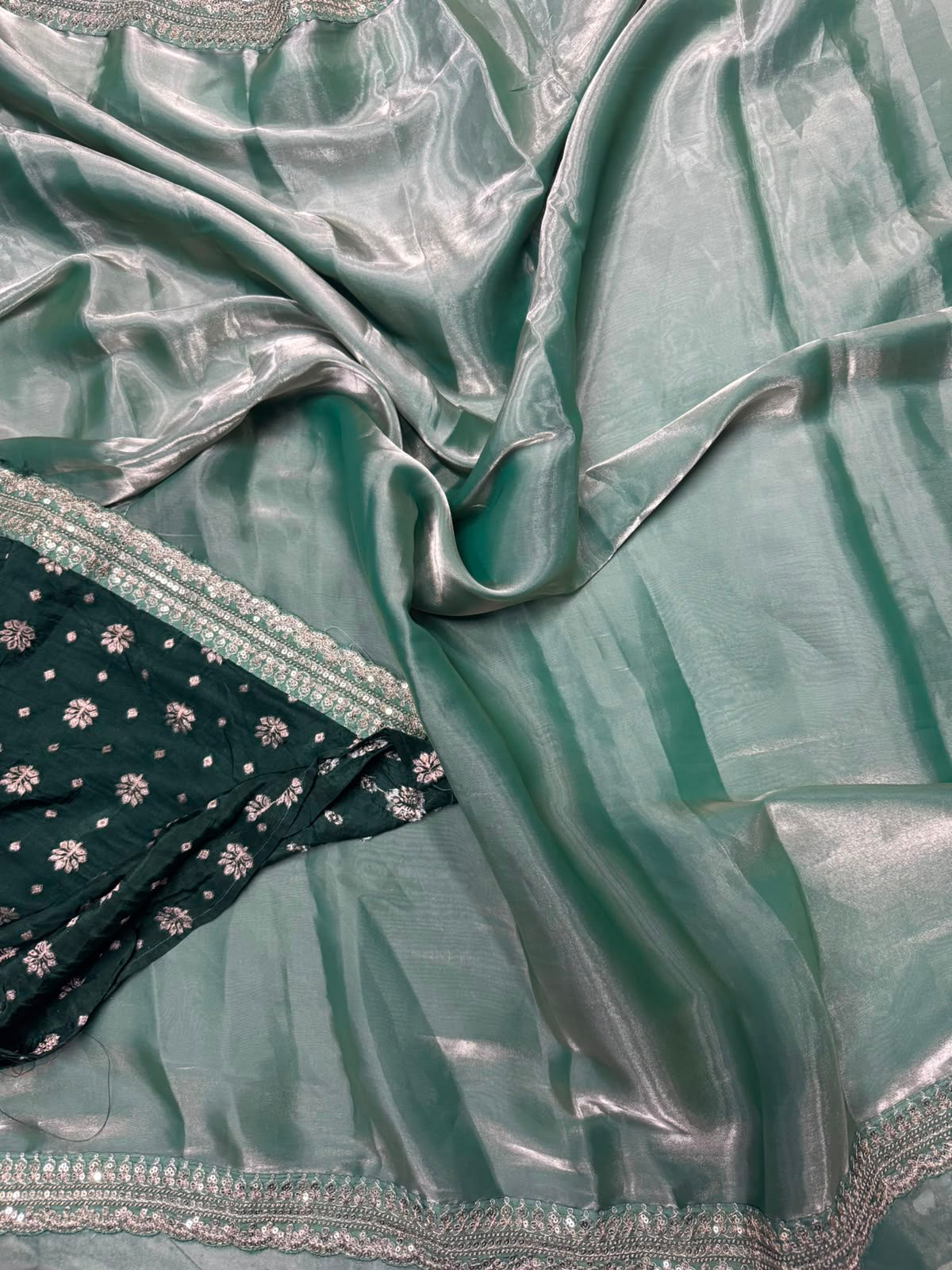Green tissue saree