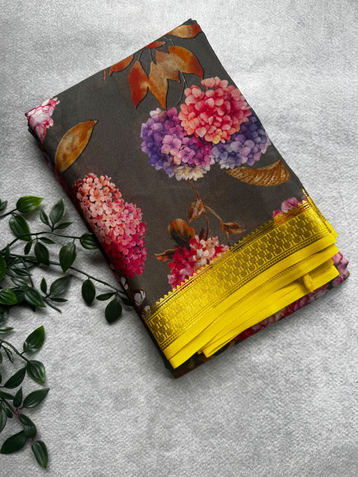 Digital print pure mysore crepe silk saree