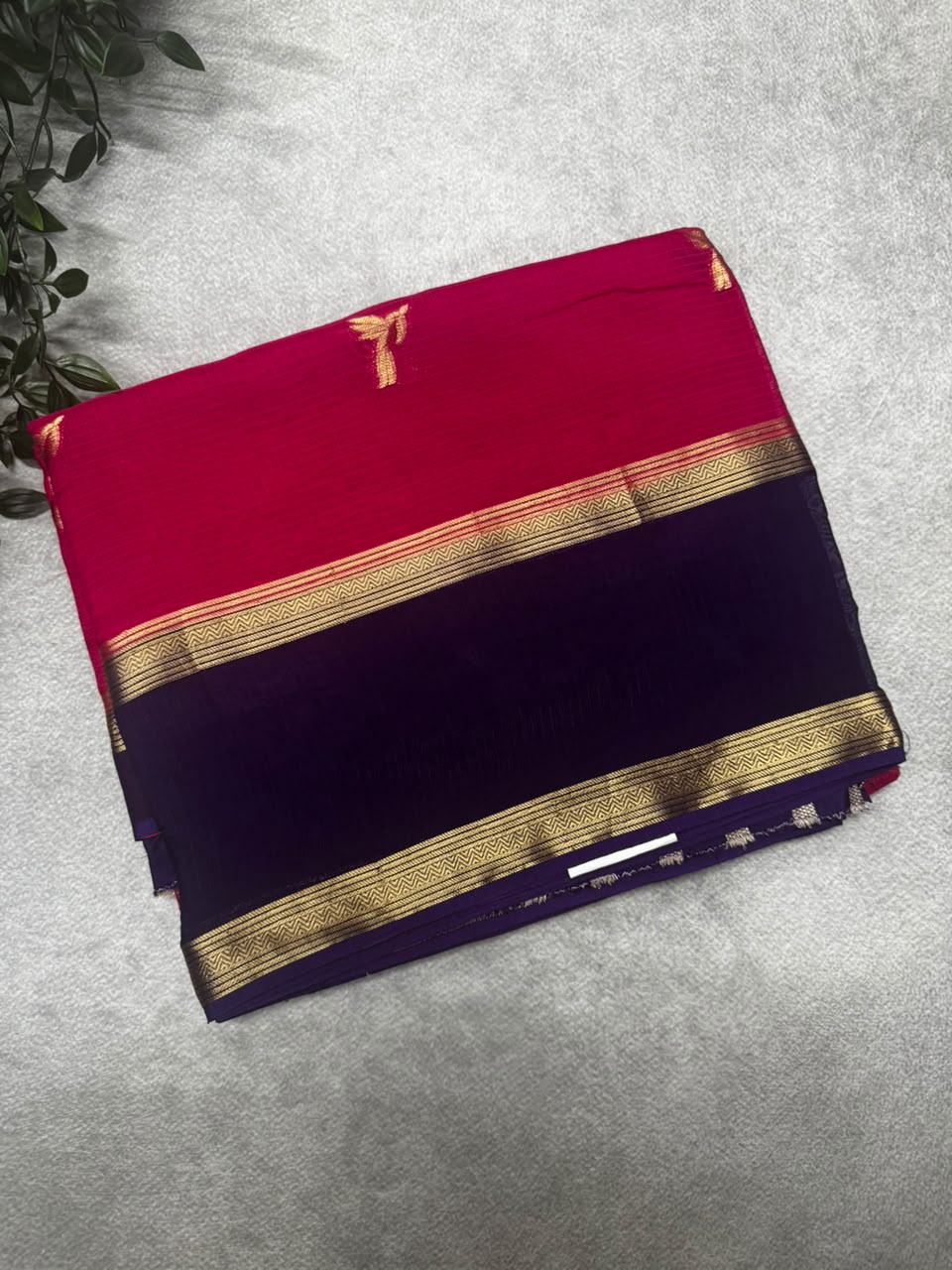 Pink kota checks crepe saree