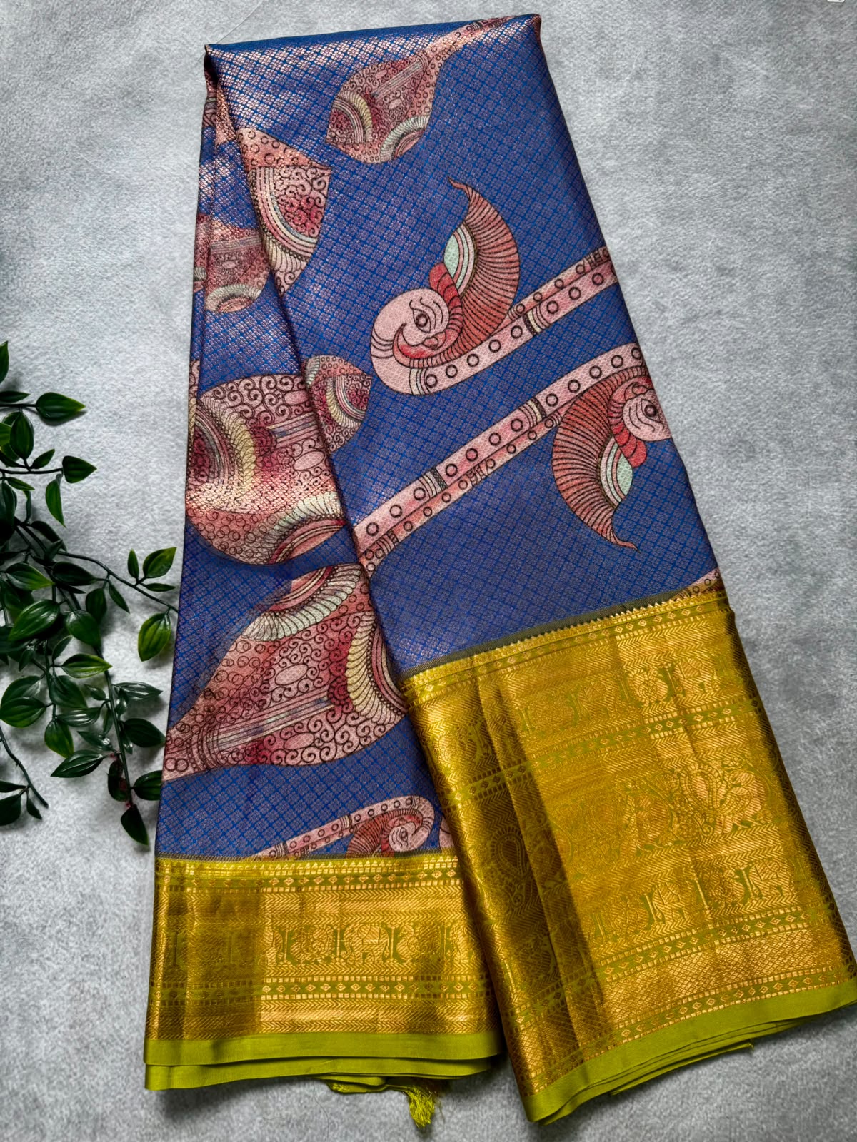 Digital print pure kanchi silk saree (Blouse piece not included)
