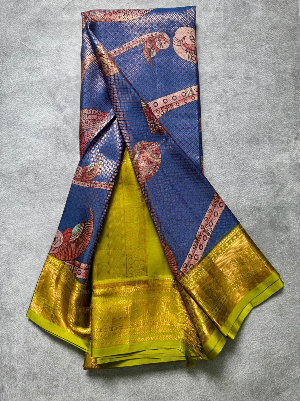 Digital print pure kanchi silk saree (Blouse piece not included)