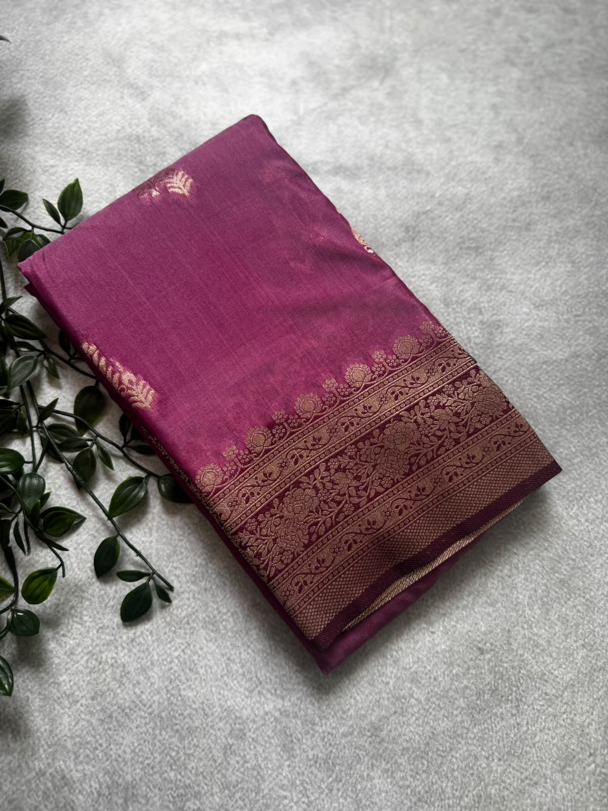 Onion pink crepe saree