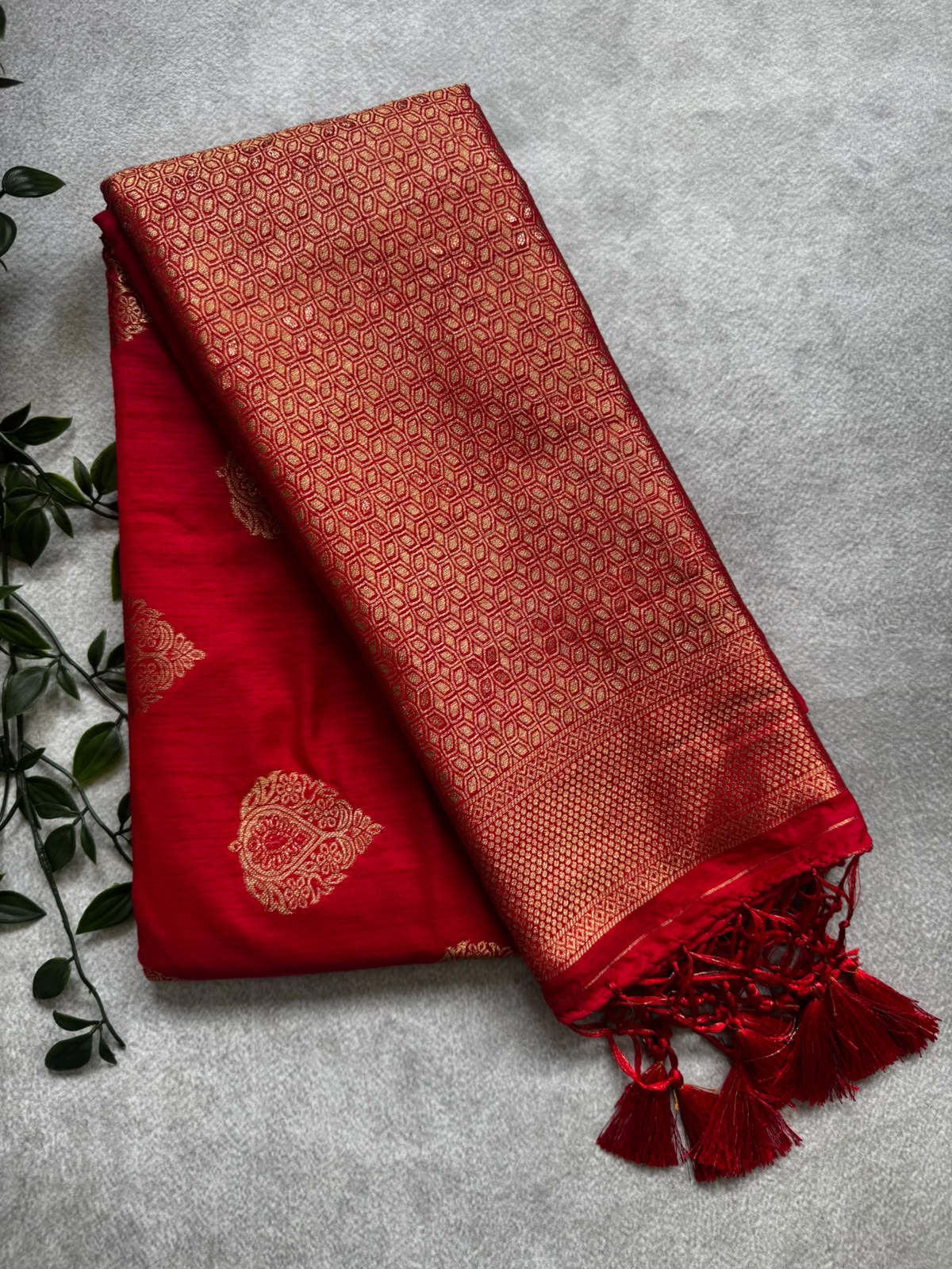 Red soft silk saree