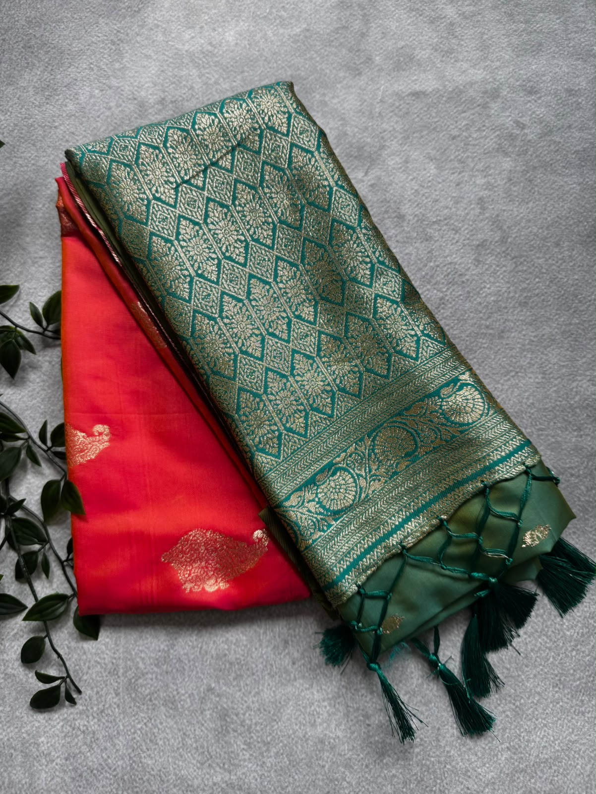 Orange soft silk saree