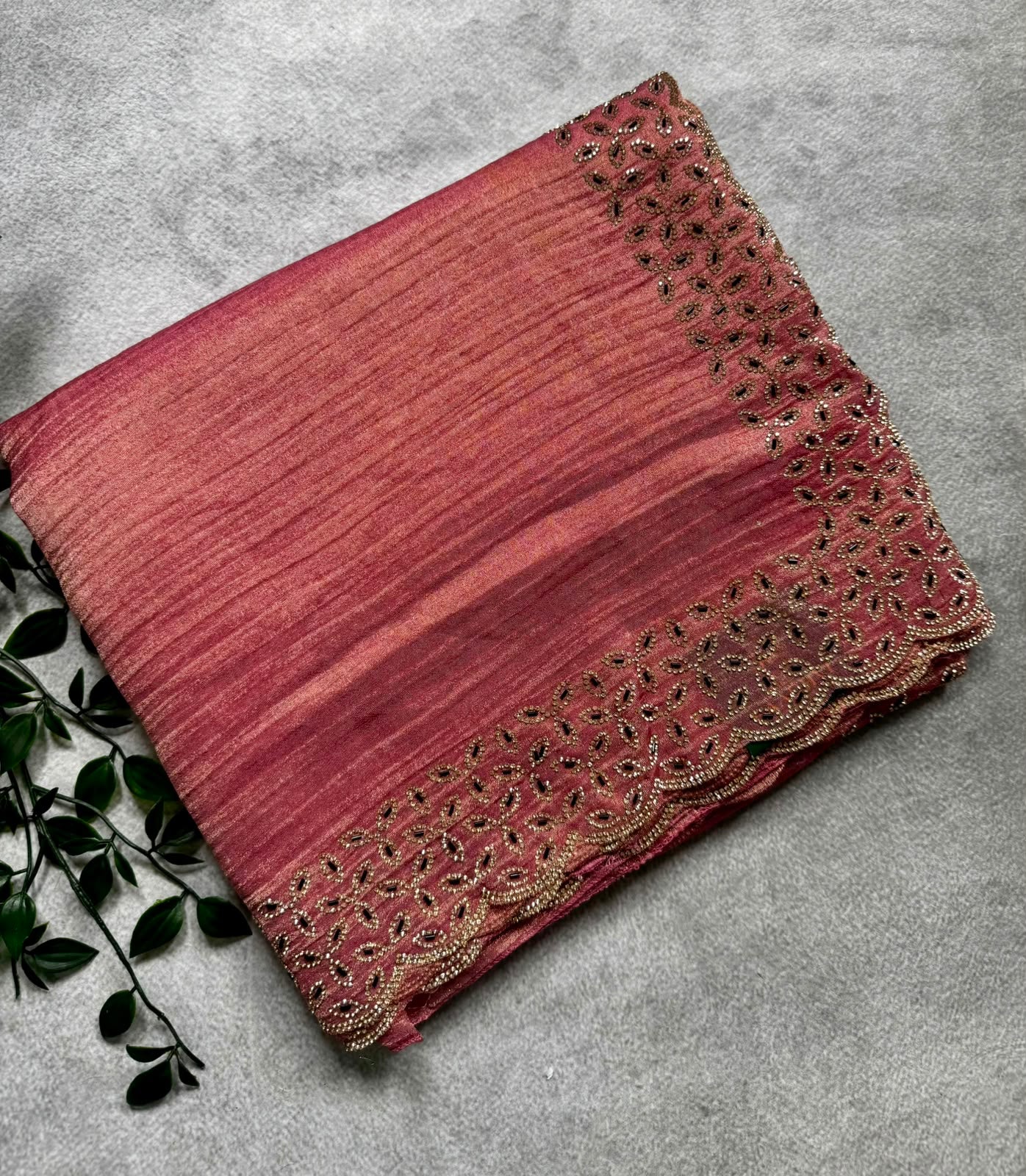 Pastel purple crush tissue saree