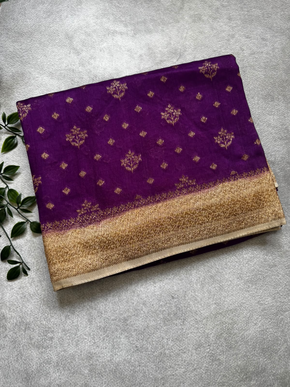Purple tussar saree