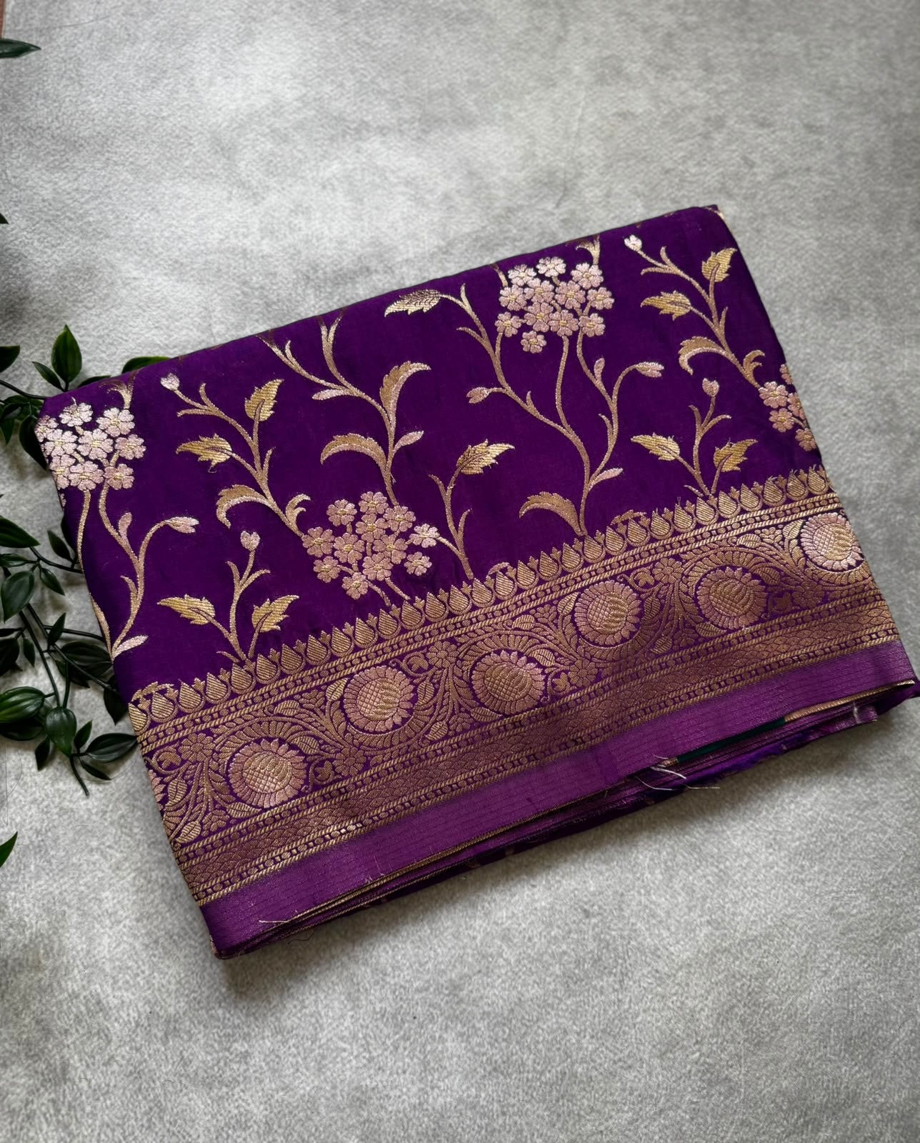 Purple tussar saree