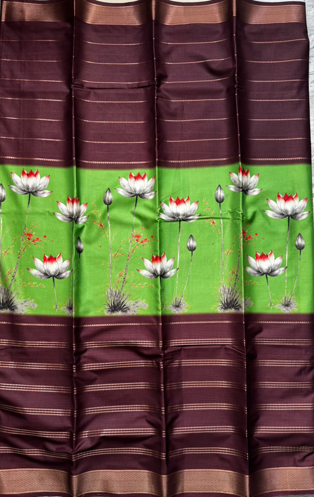 Digital print semi mysore silk saree