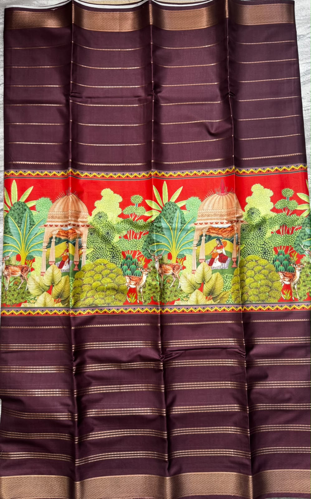 Digital print semi mysore silk saree