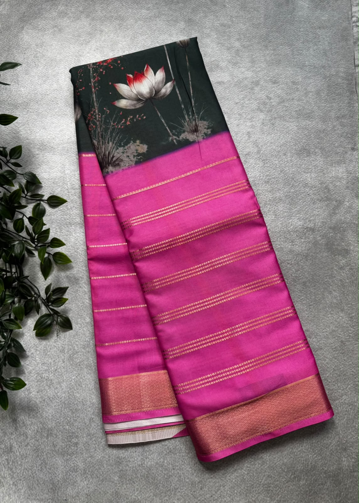 Digital print semi mysore silk saree