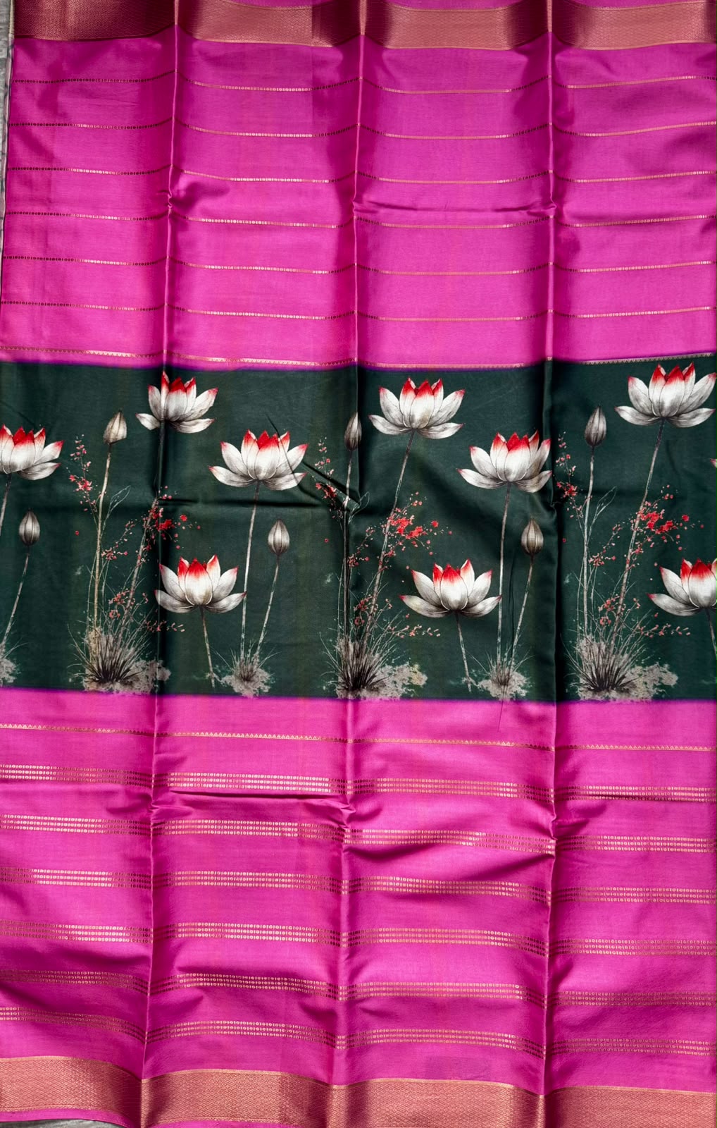 Digital print semi mysore silk saree