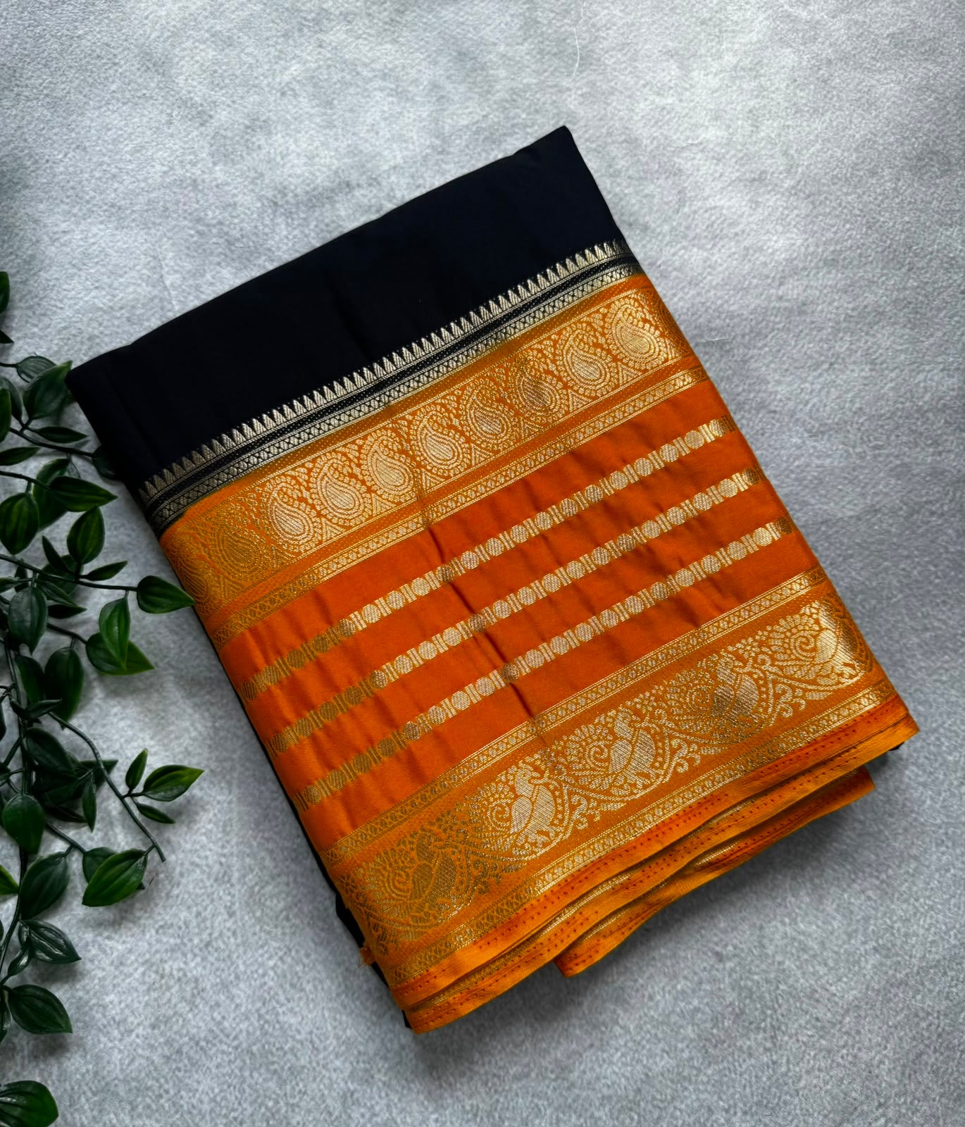 Black semi mysore silk