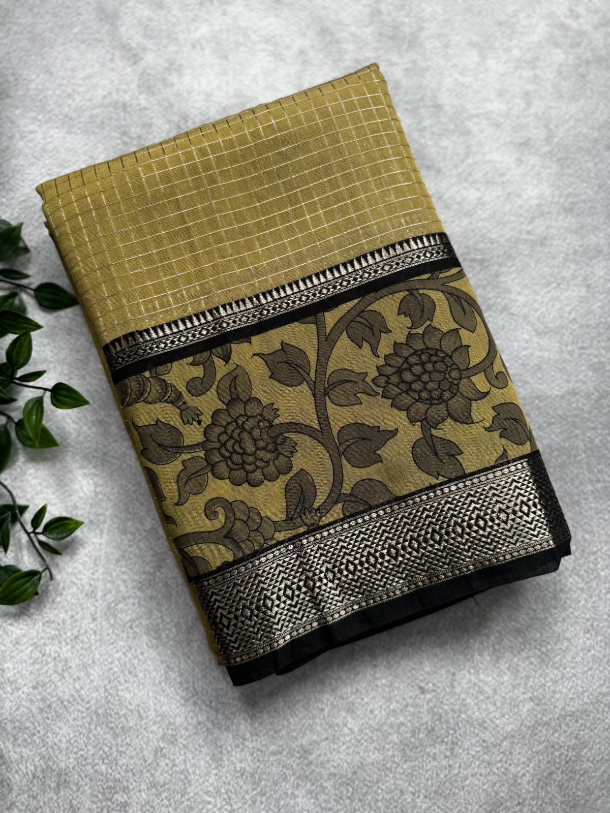 Pastel green tussar saree