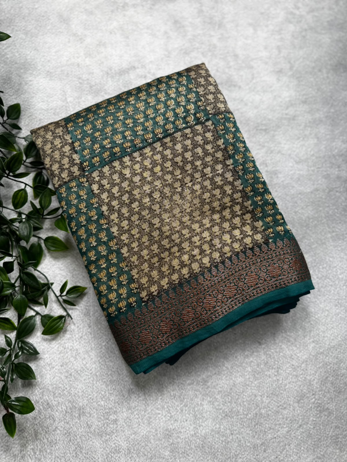 Green tussar saree