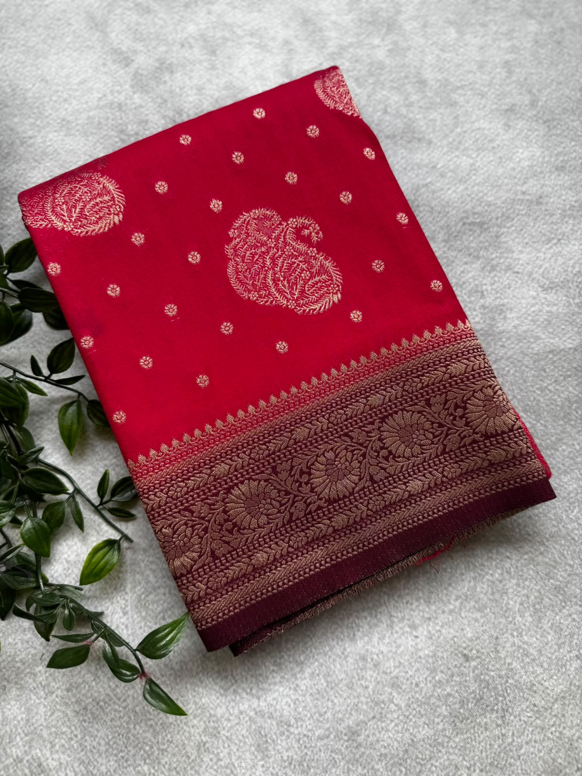 Pink semi crepe silk saree
