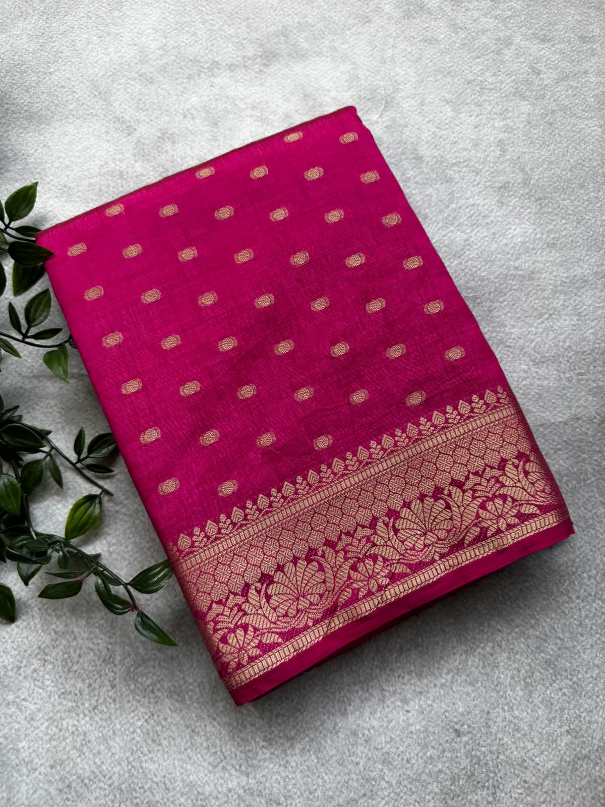 Pink crepe silk saree