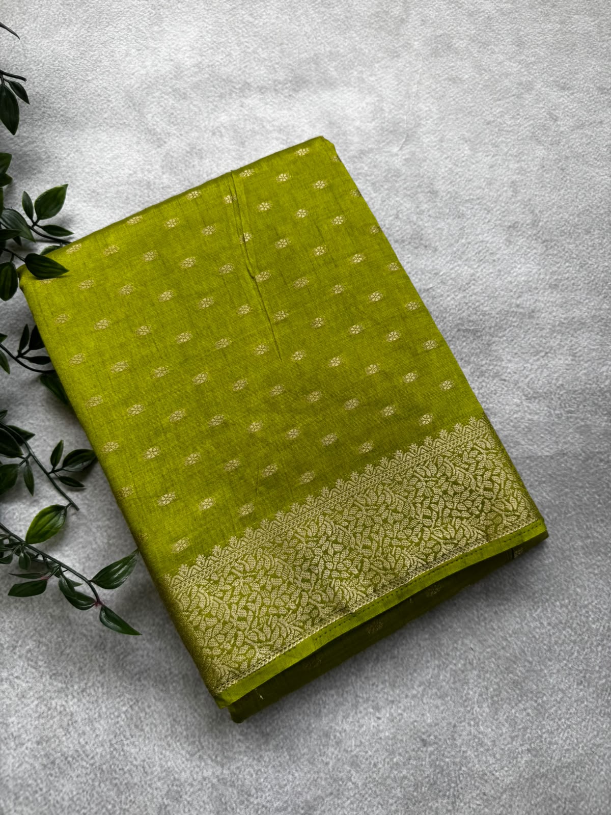 Green crepe silk saree