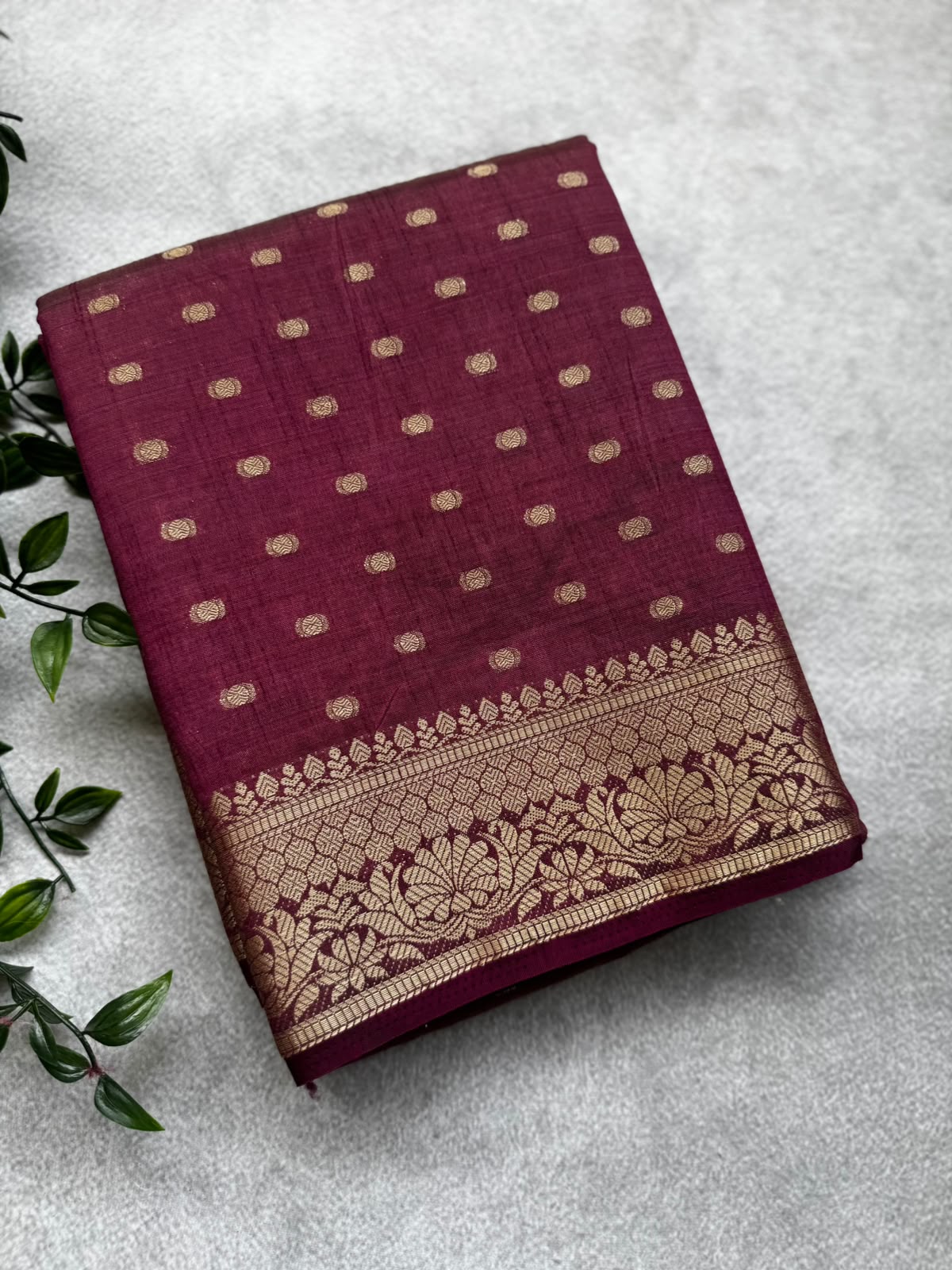 Magenta crepe silk saree