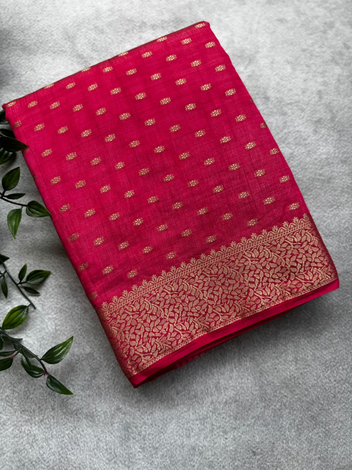 Pink crepe silk saree