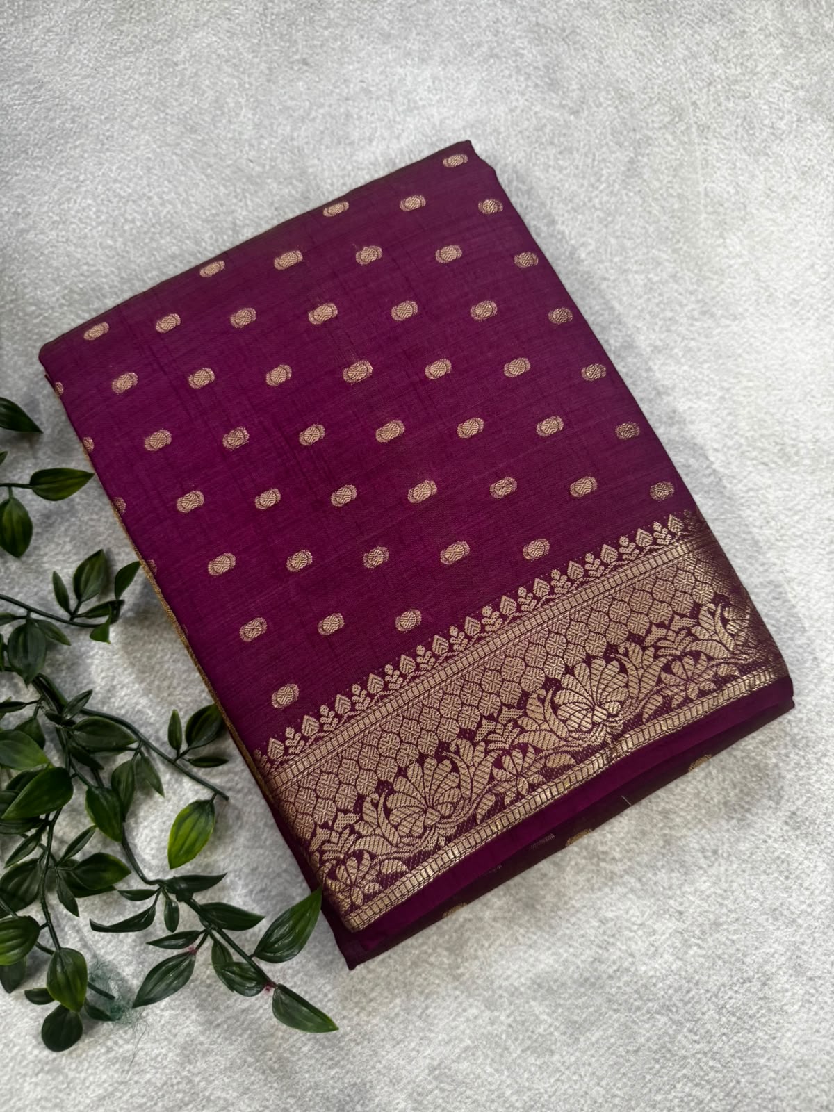 Magenta crepe silk saree