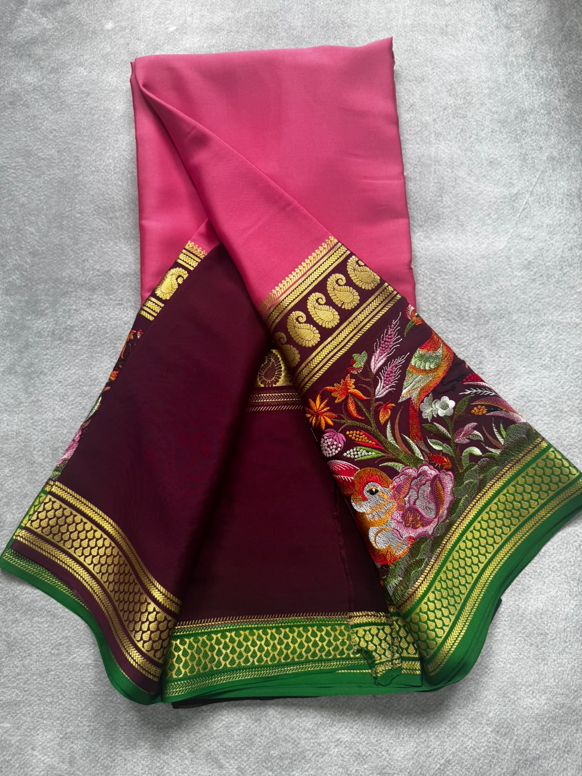 3D embroidery pure mysore silk 107 saree
