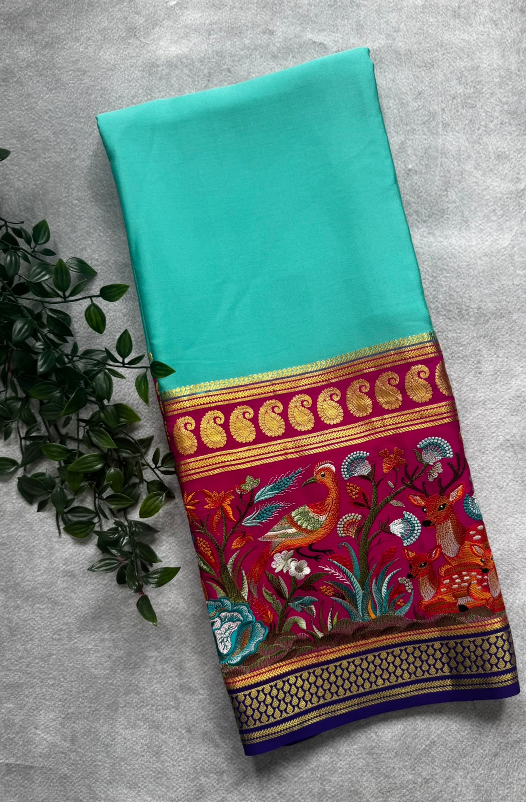 3D embroidery pure mysore silk 107 saree