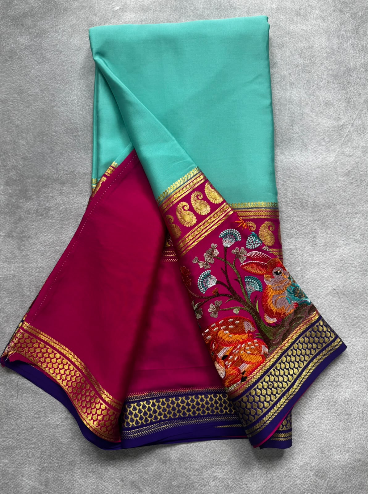 3D embroidery pure mysore silk 107 saree