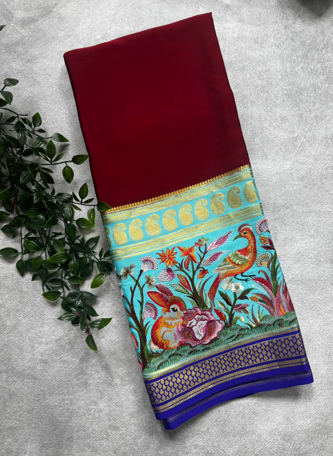 3D embroidery pure mysore silk 107 saree