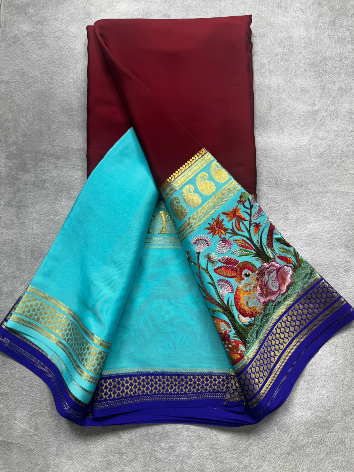 3D embroidery pure mysore silk 107 saree