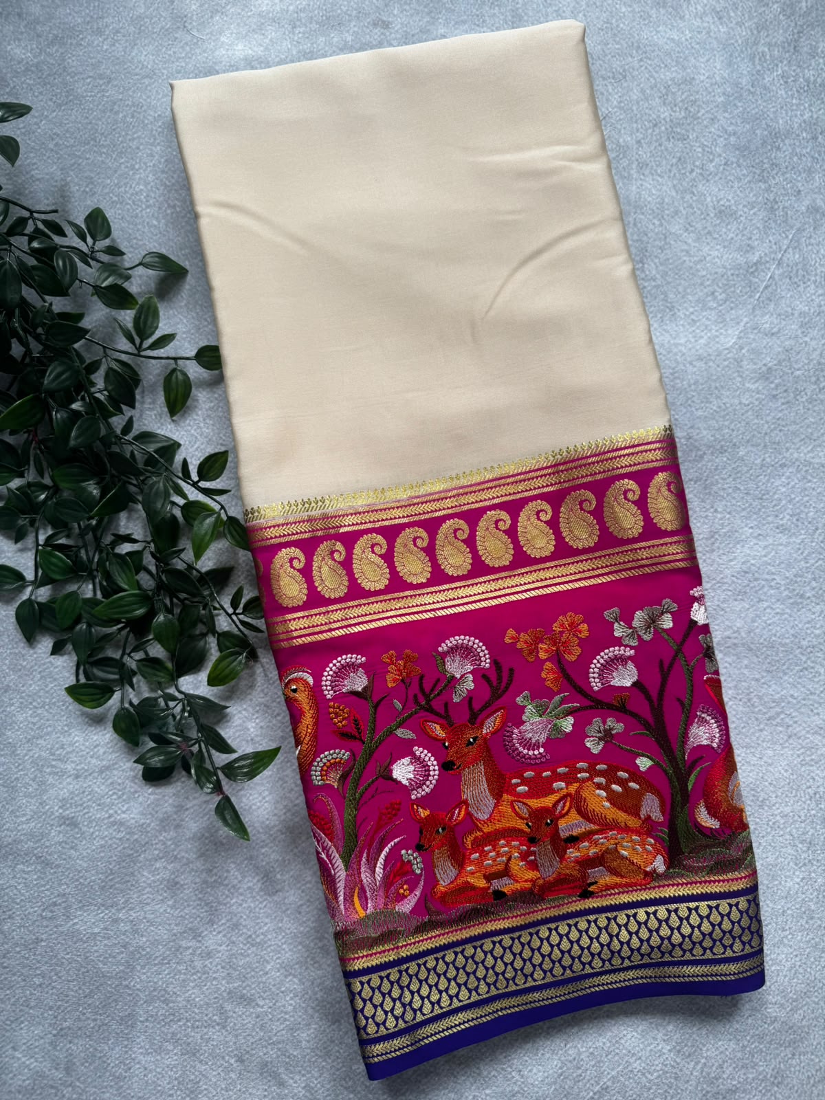 3D embroidery pure mysore silk 107 saree