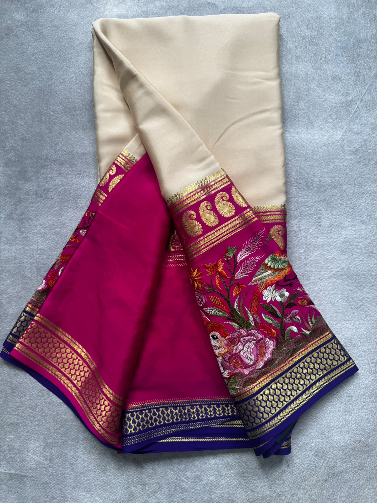 3D embroidery pure mysore silk 107 saree