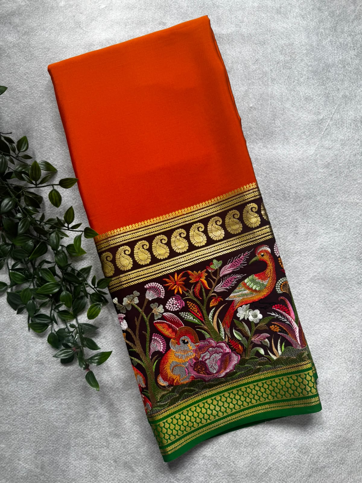 3D embroidery pure mysore silk 107 saree