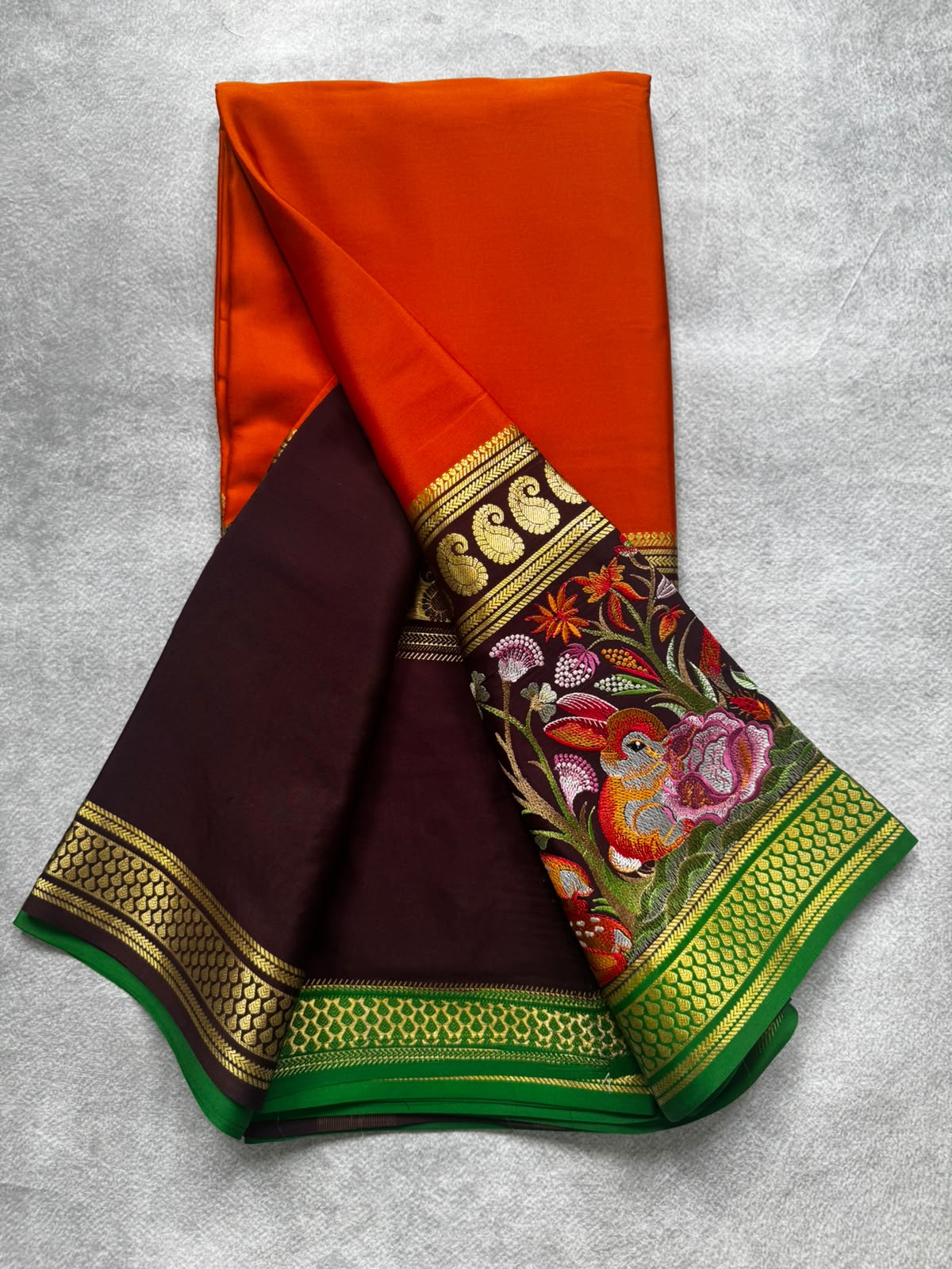 3D embroidery pure mysore silk 107 saree