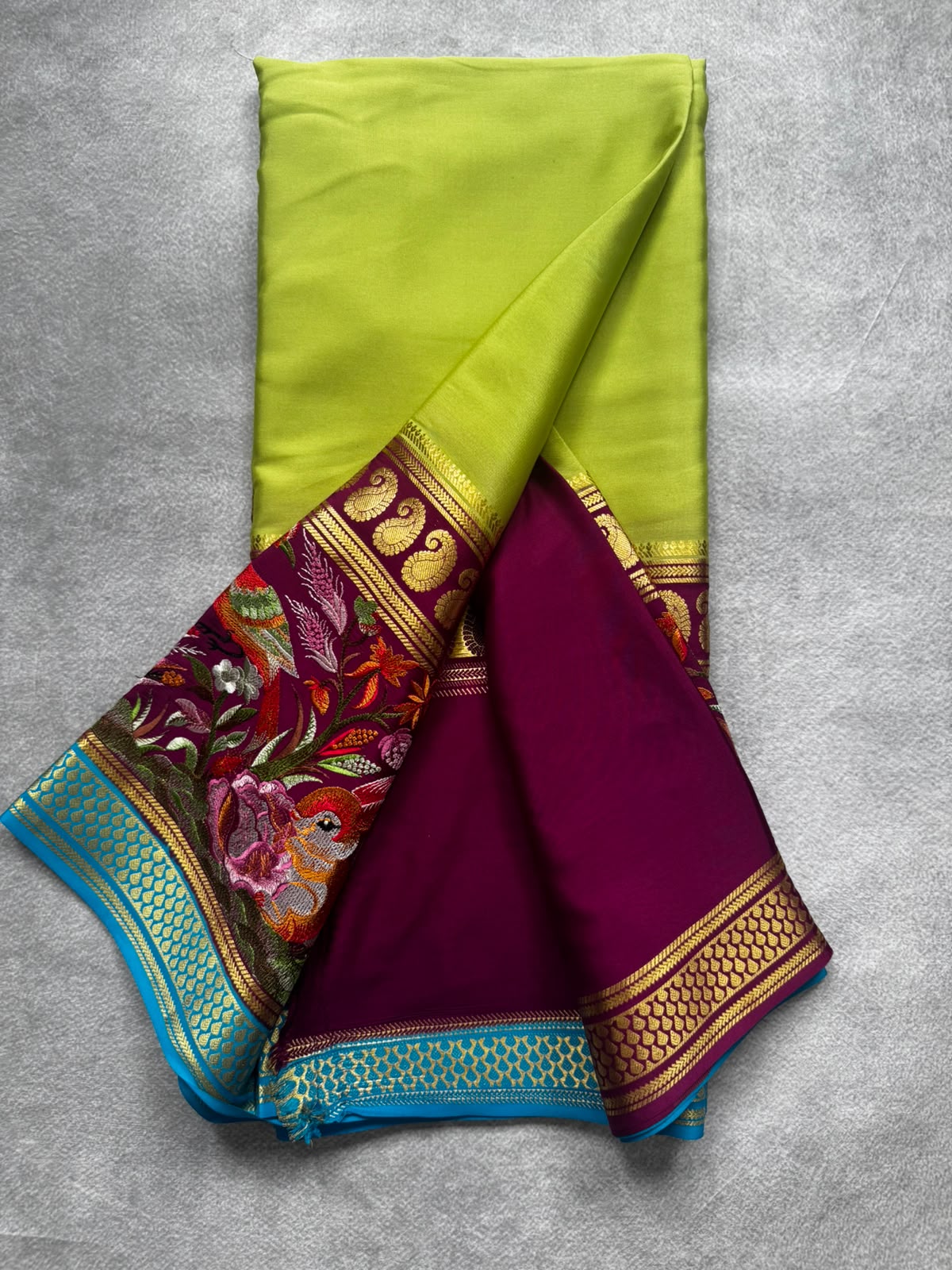 3D embroidery pure mysore silk 107 saree
