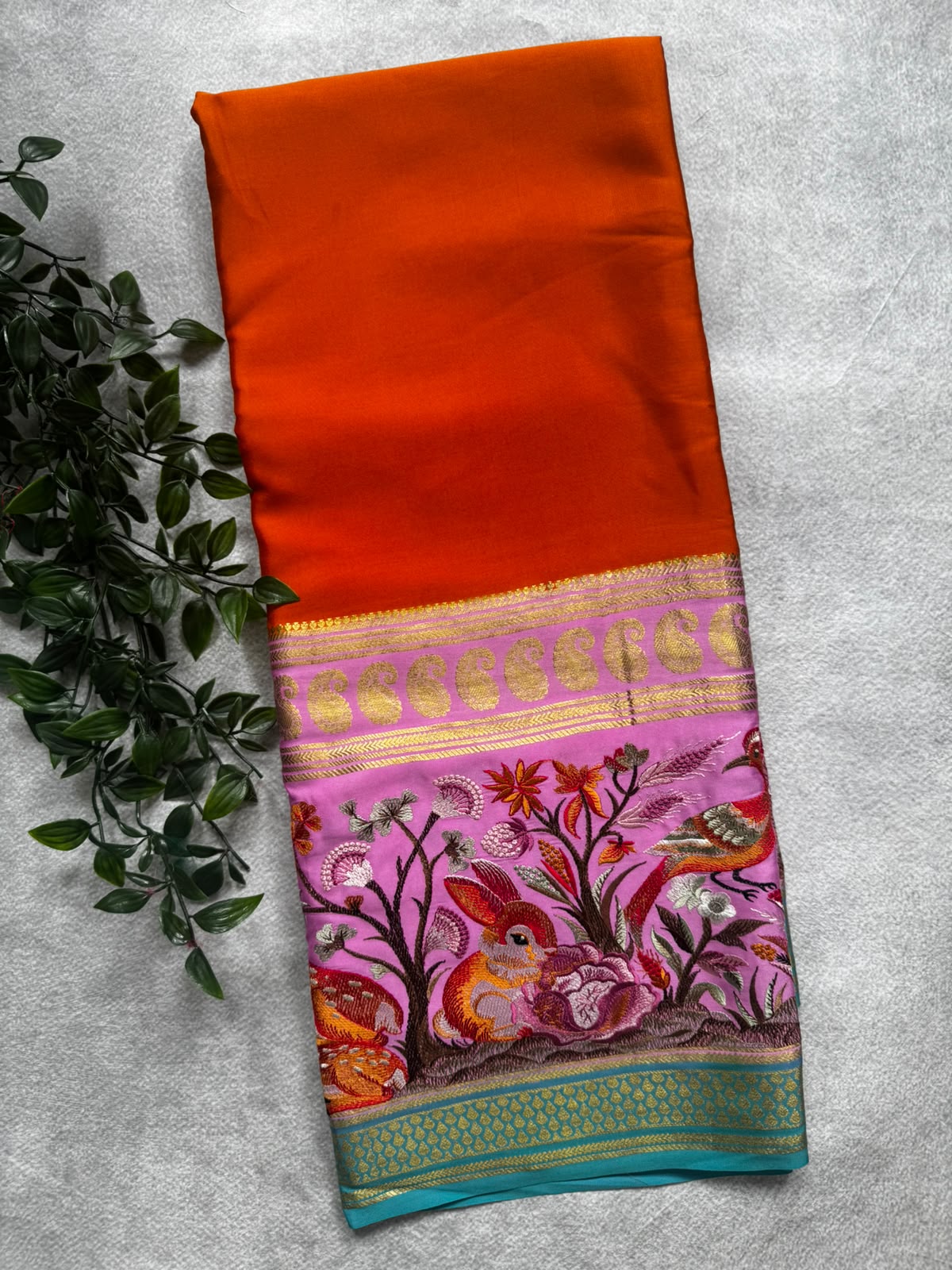 3D embroidery pure mysore silk 107 saree
