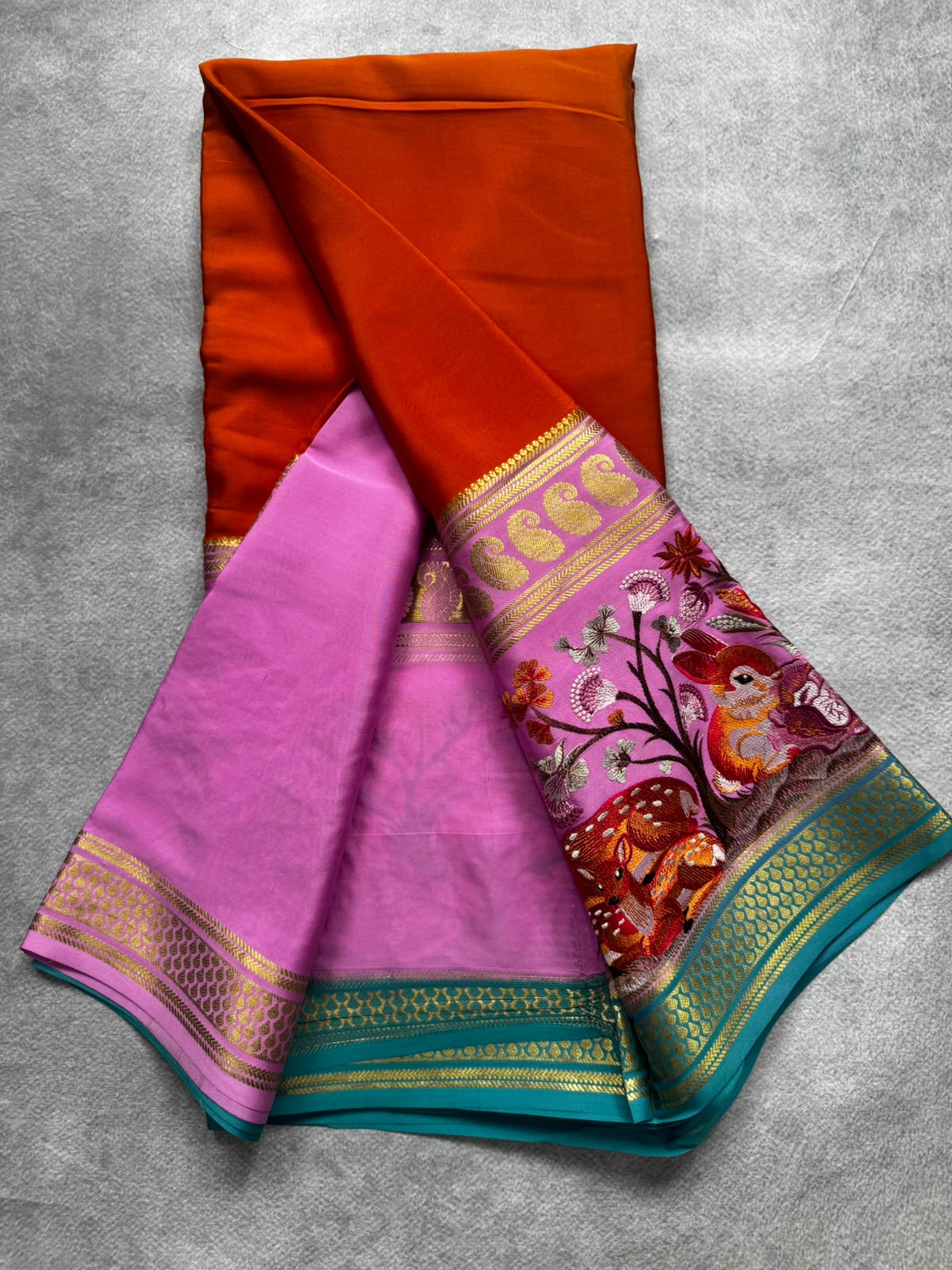 3D embroidery pure mysore silk 107 saree