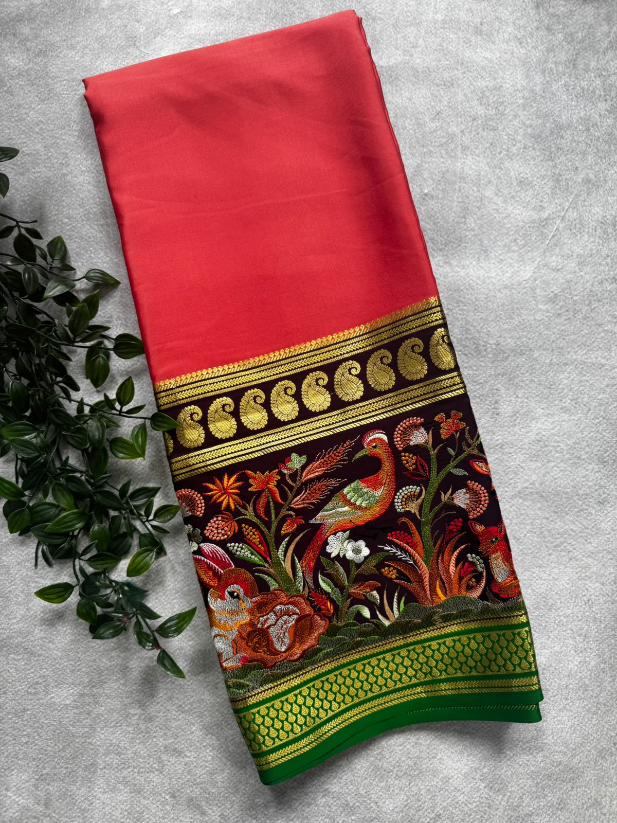 3D embroidery pure mysore silk 107 saree